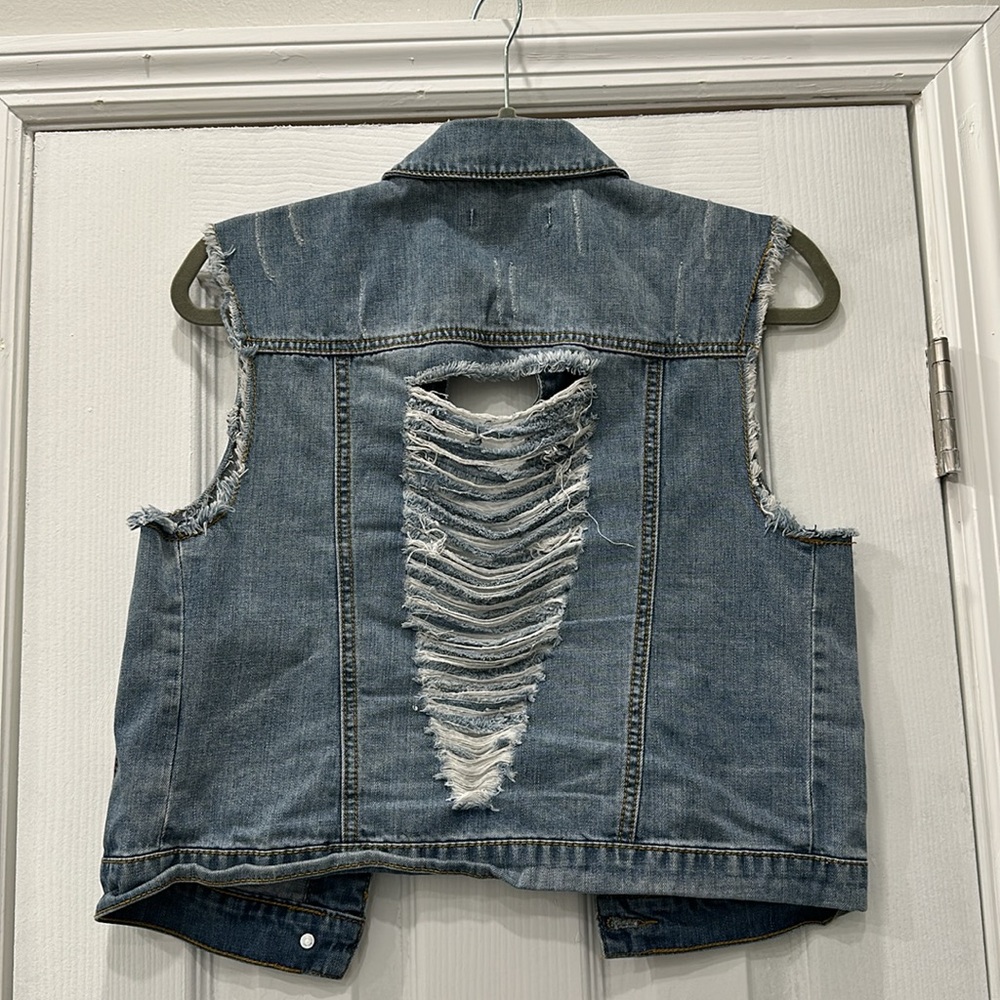 B&G brand Distressed Denim Vest